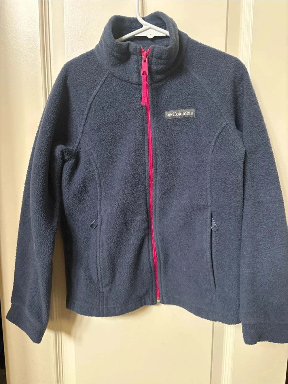 Columbia Kids Navy Jacket with Pink Zip